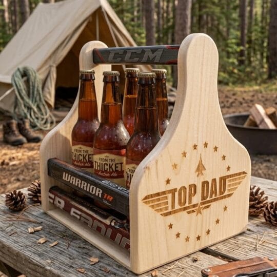 Personalized 6-Pack Hockey Stick Beer Carrier