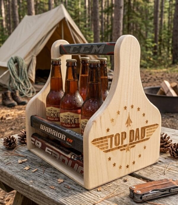 Personalized 6-Pack Hockey Stick Beer Carrier